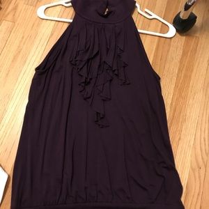 INC high neck ruffle tank